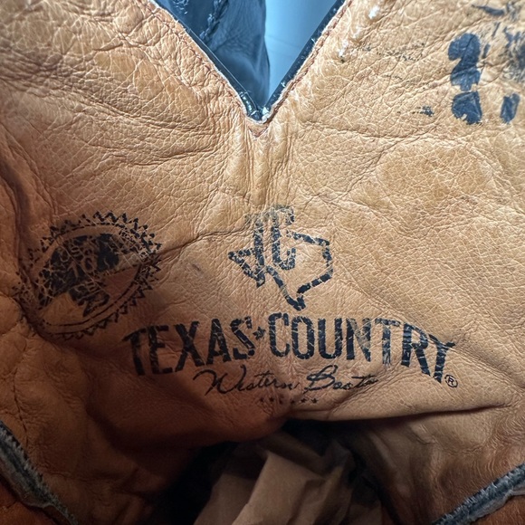 Texas Country Men’s 10D Ostrich Cowboy Boots Black Exotic Western - Picture 9 of 9